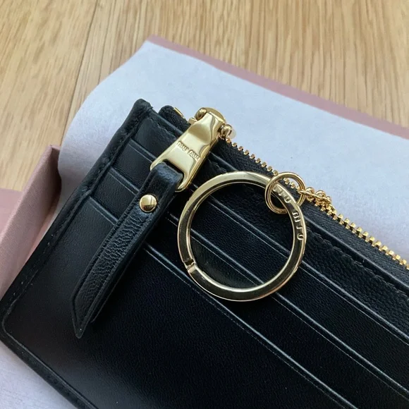 NEW Miu Miu Matelassé nappa leather card holder with Gift Box - Picture 4 of 11